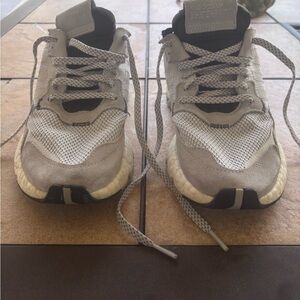 Adidas Light Gray and White Running Shoes